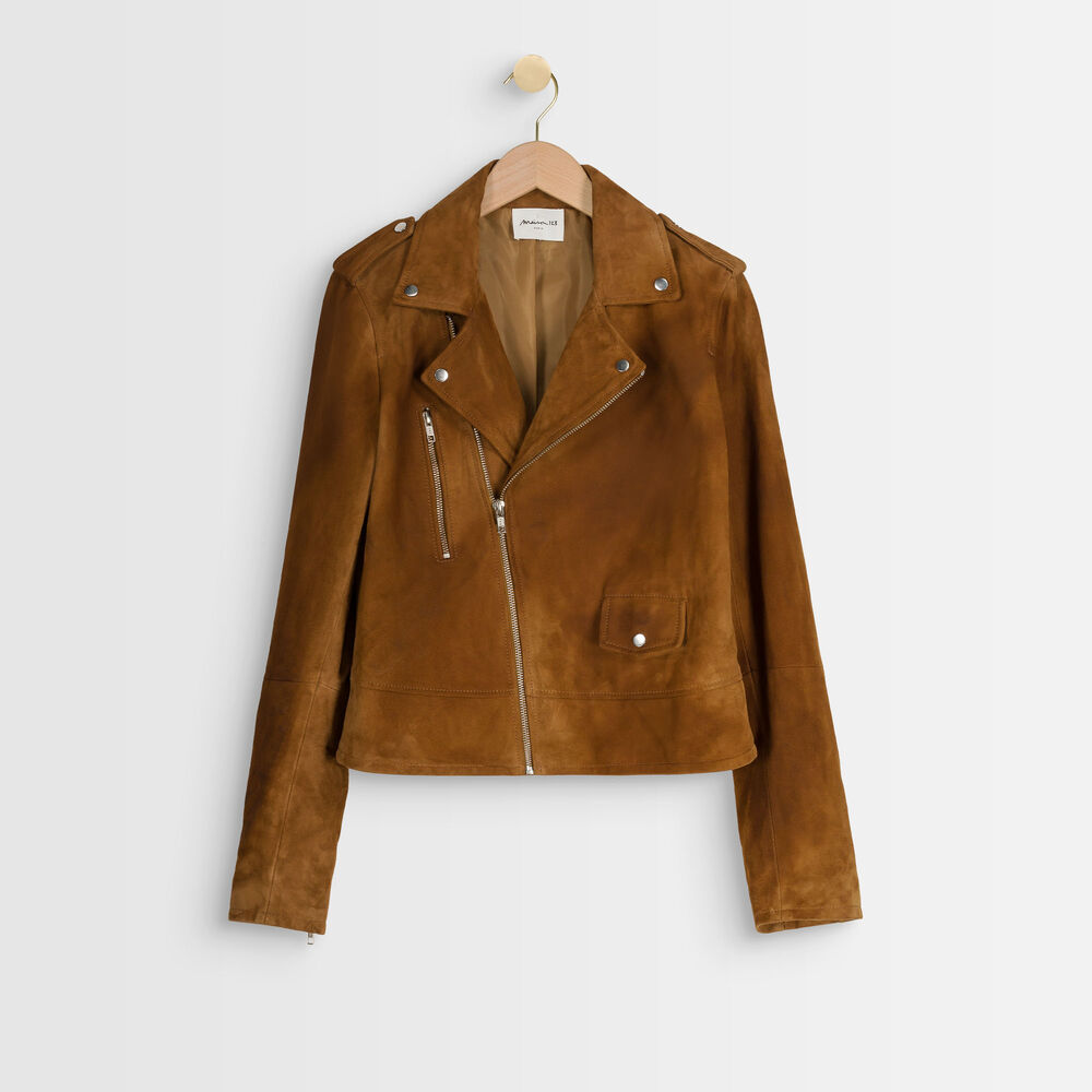 Tommy camel-coloured suede jacket camel.