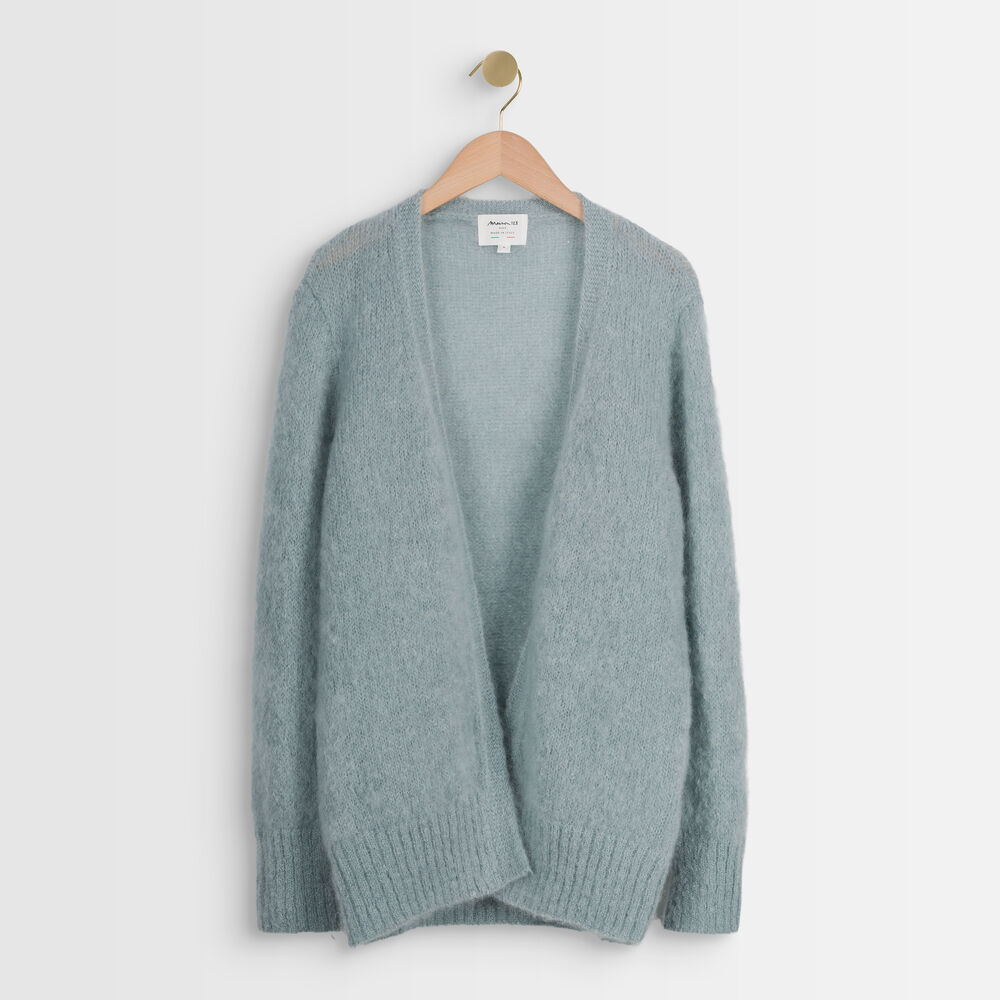 Rozelle blue mohair blend cardigan jade.