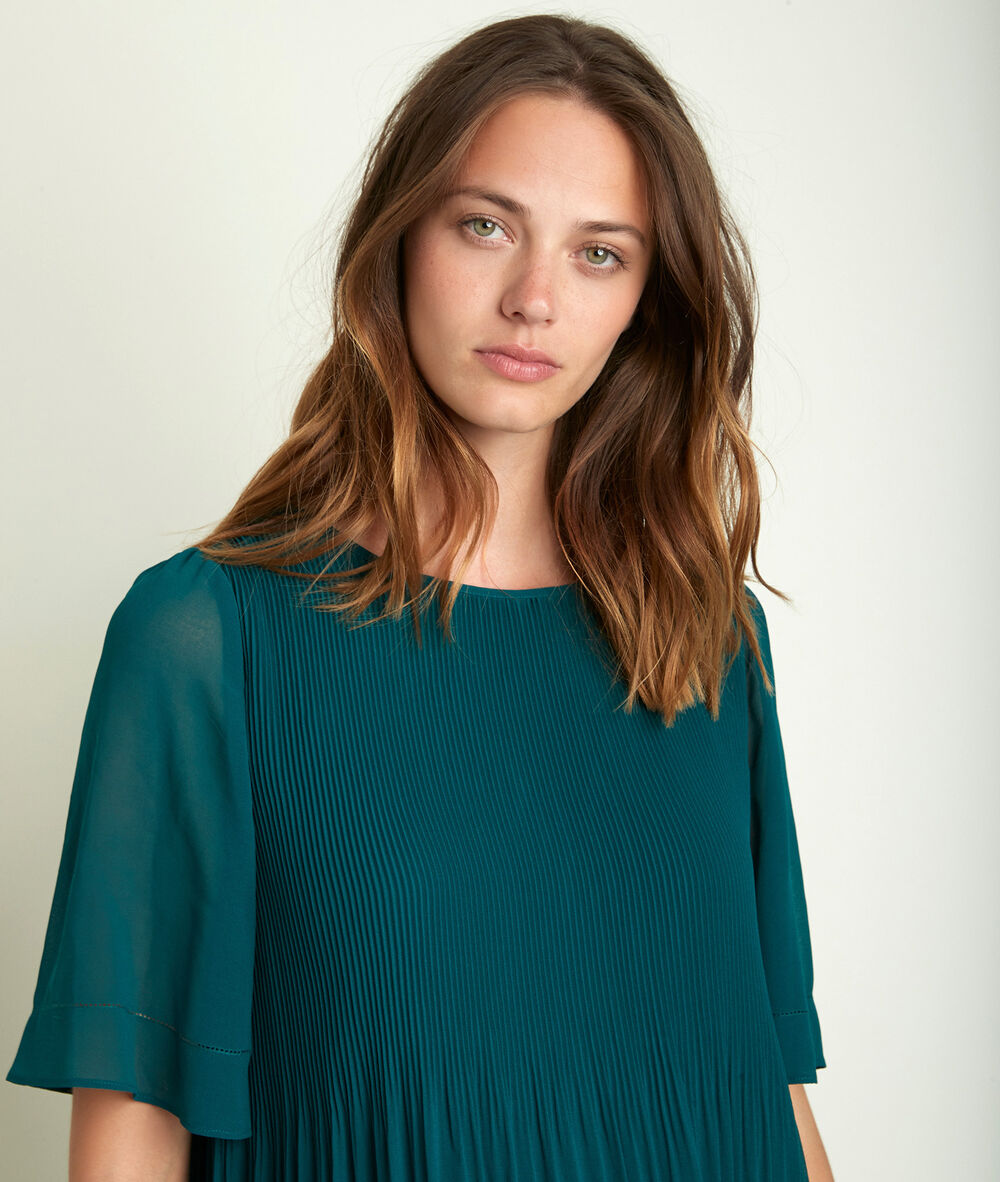 Coralia green pleated dress sage.