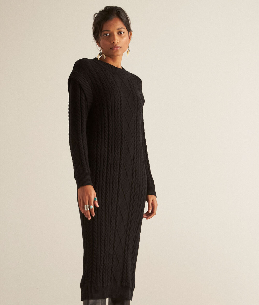 Hadda black cable-knit maxi dress PhotoZ | 1-2-3