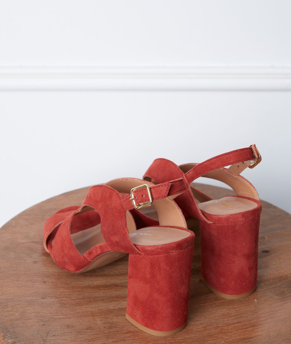 Glenda orange leather sandals | 1-2-3 Glenda orange leather sandals PhotoZ | 1-2-3