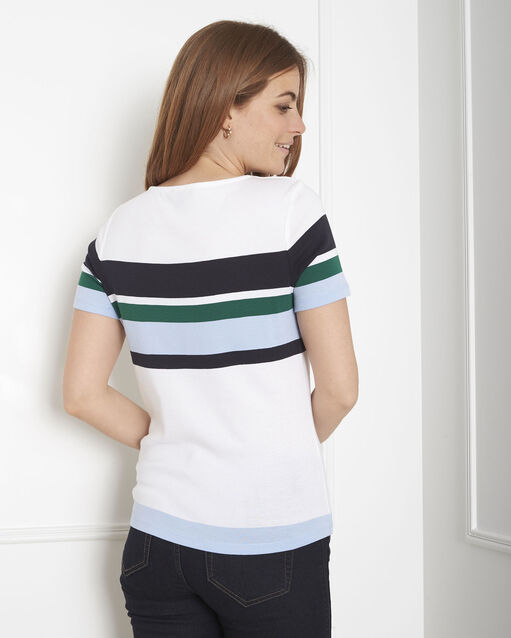 Gasayat green striped t-shirt emerald.