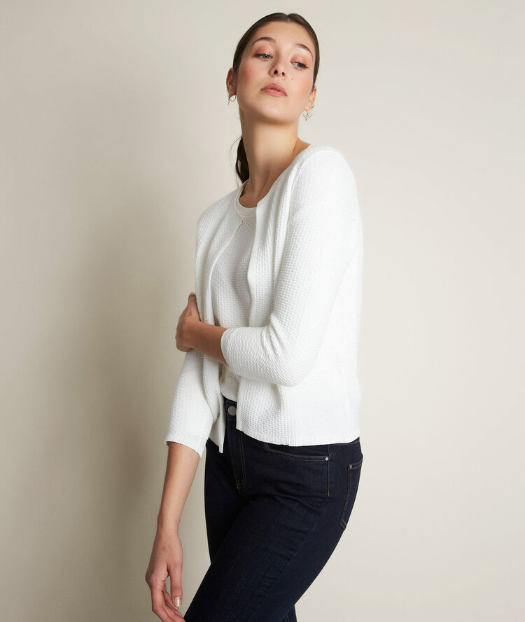 David ecru cardigan with sequins  ecru.