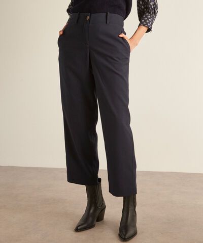Tresor straight short navy trousers PhotoZ | 1-2-3