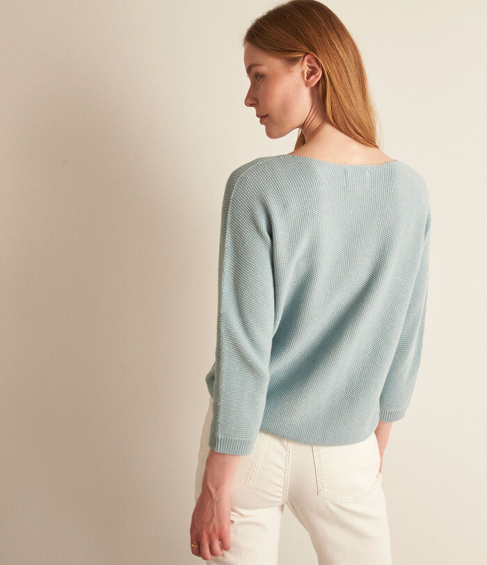 Basil pale blue cotton and lurex jumper PhotoZ | 1-2-3