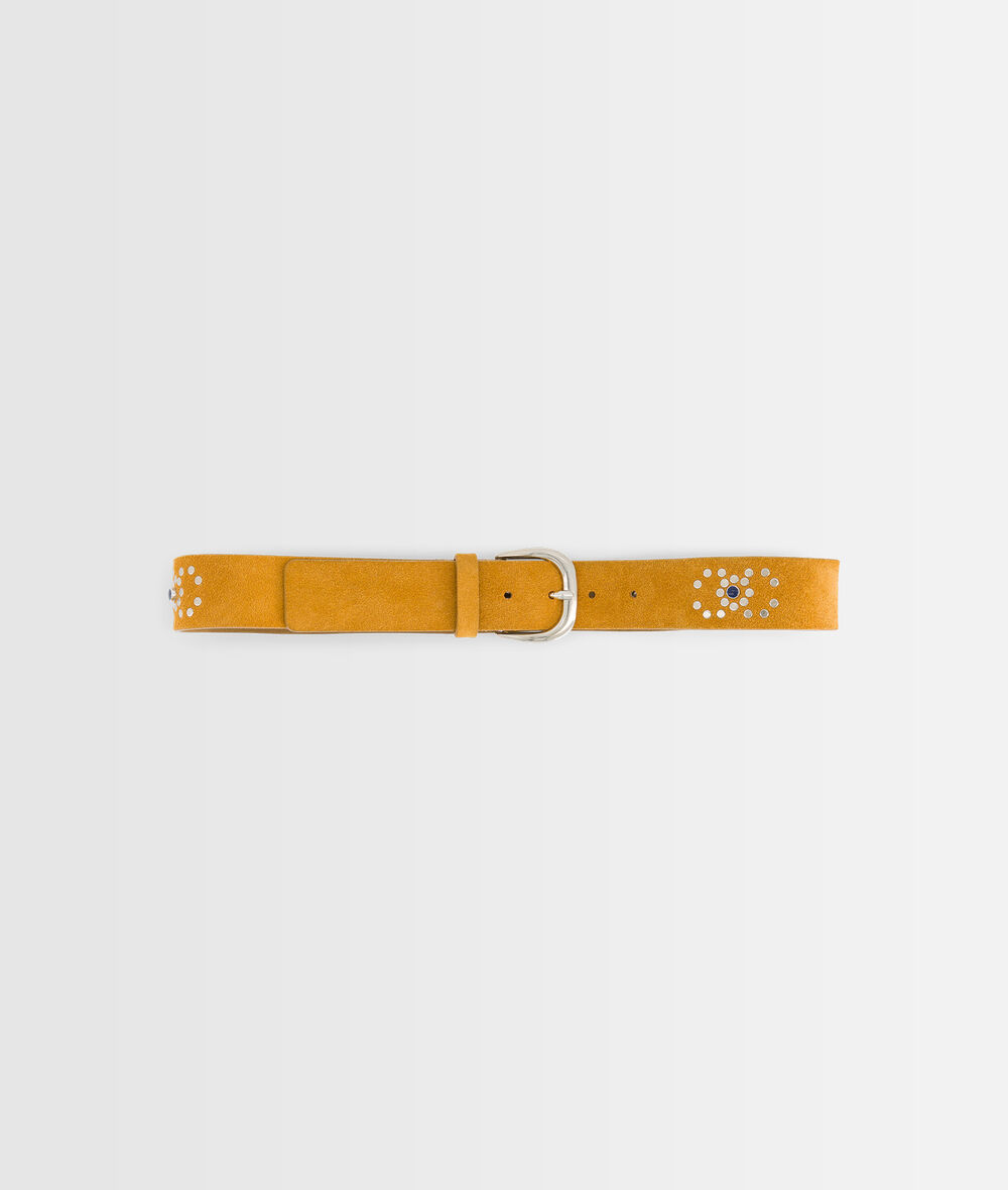 Edma camel-coloured suede belt with studded detail PhotoZ | 1-2-3