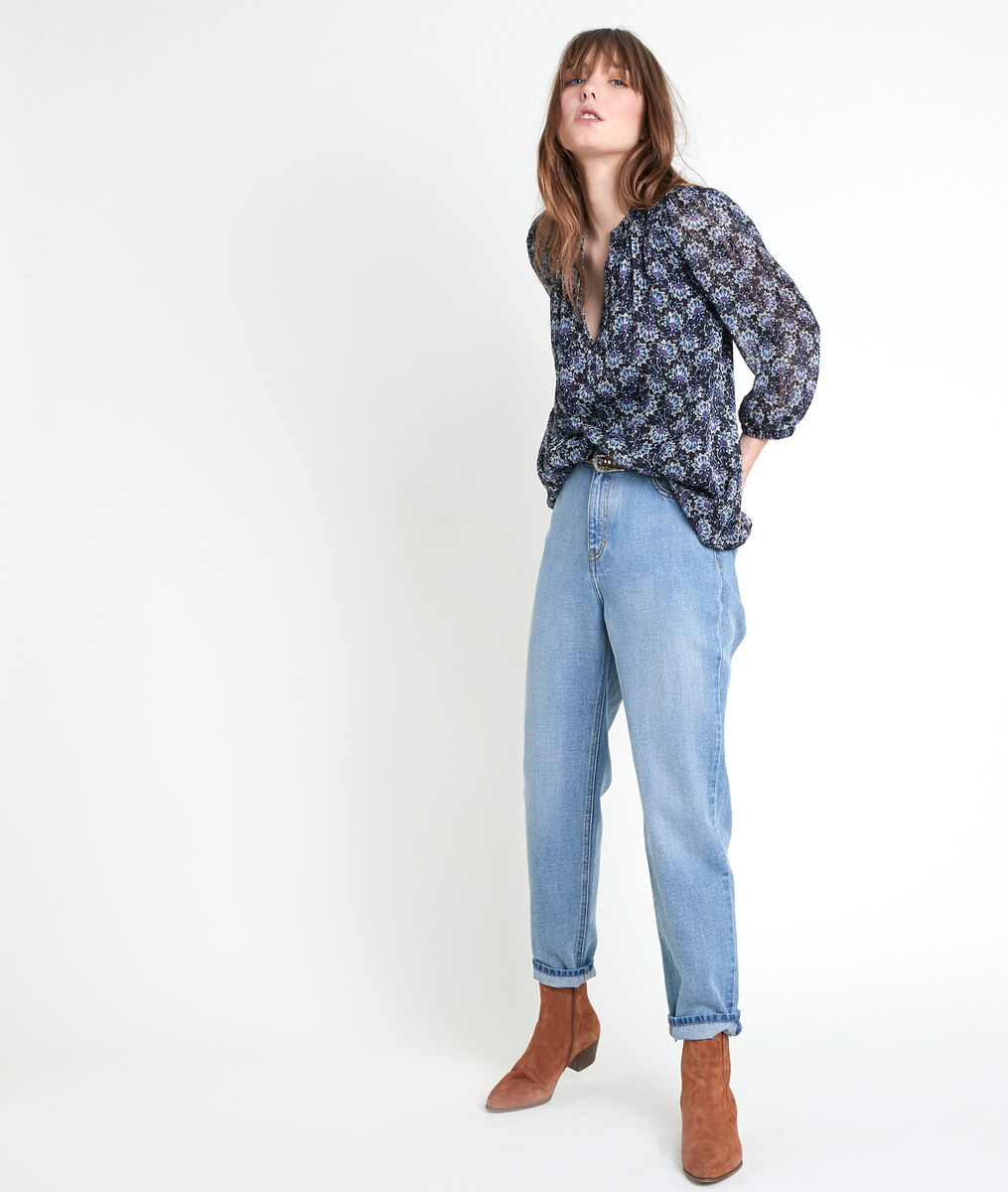 ELSA navy printed blouse | 1-2-3 ELSA navy printed blouse PhotoZ | 1-2-3