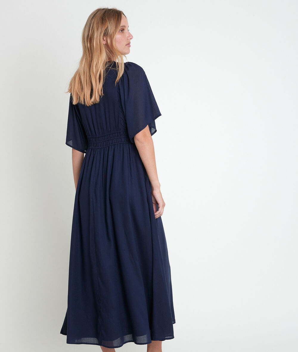 Lauretta blue embroidered dress encre.
