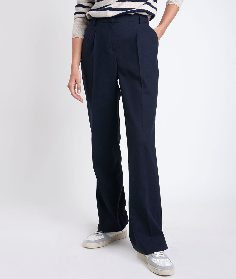 Marcel navy wide-legged trousers marine.
