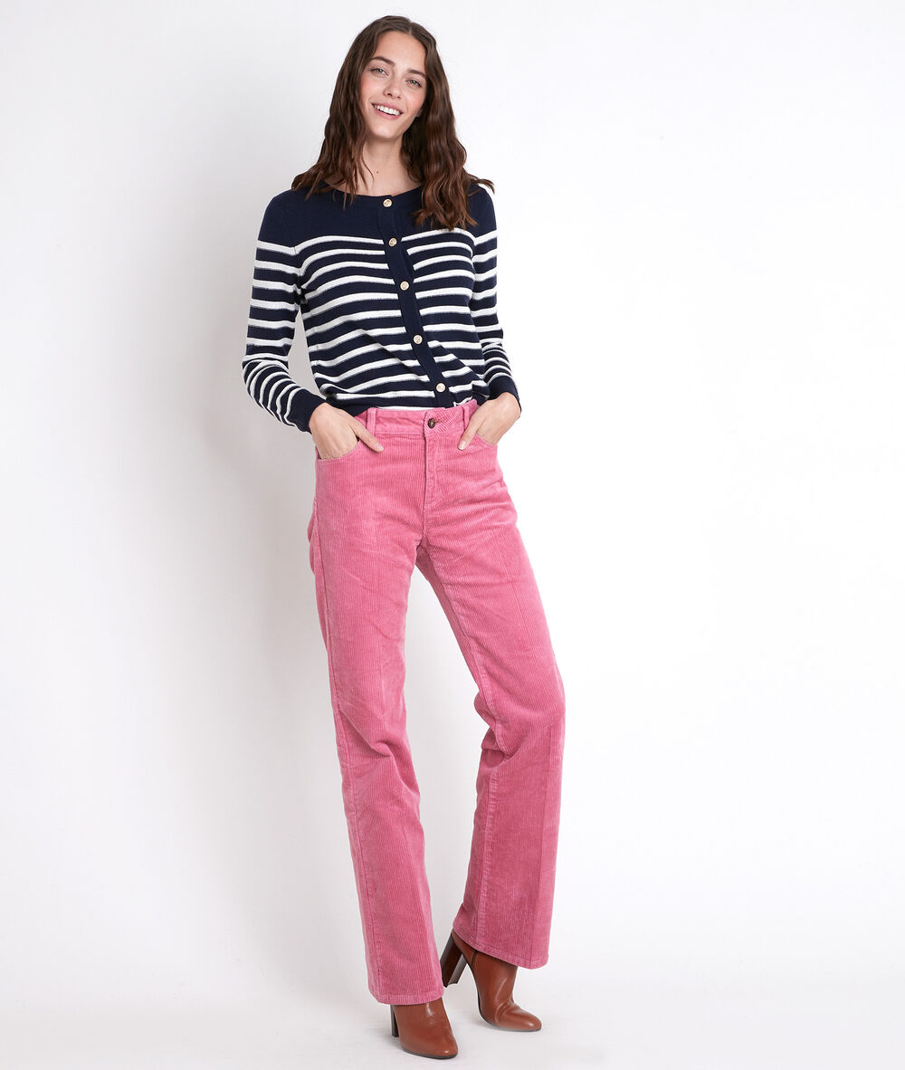 Fidji pink velvet wide-leg trousers rose.