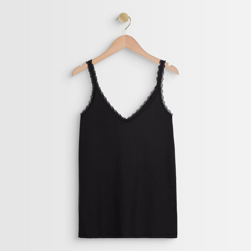 Rosa black cotton tank top noir.