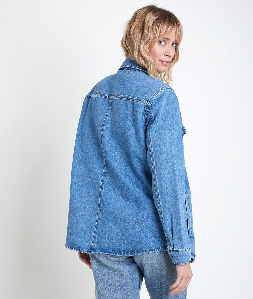 Perle denim over-shirt pure bleached.
