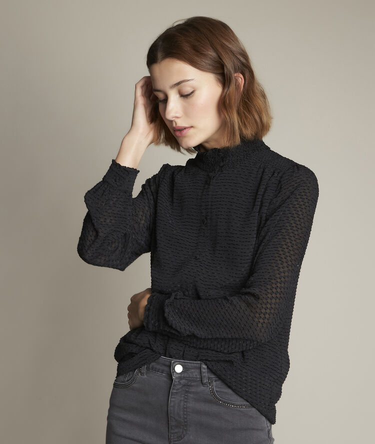 Eve marie black plumetis blouse black.