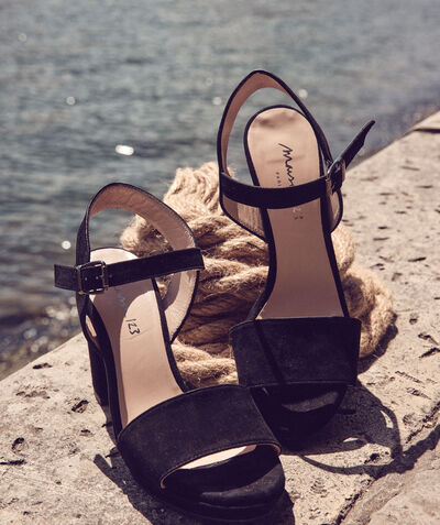 Cesar Black Strappy High-heeled Sandals PhotoZ | 1-2-3