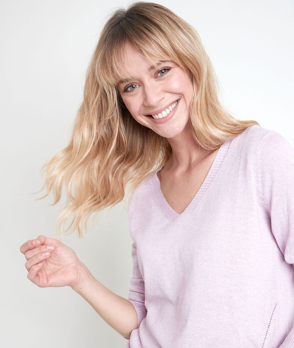 Ryo sparkly mauve lightweight pullover mauve pale.