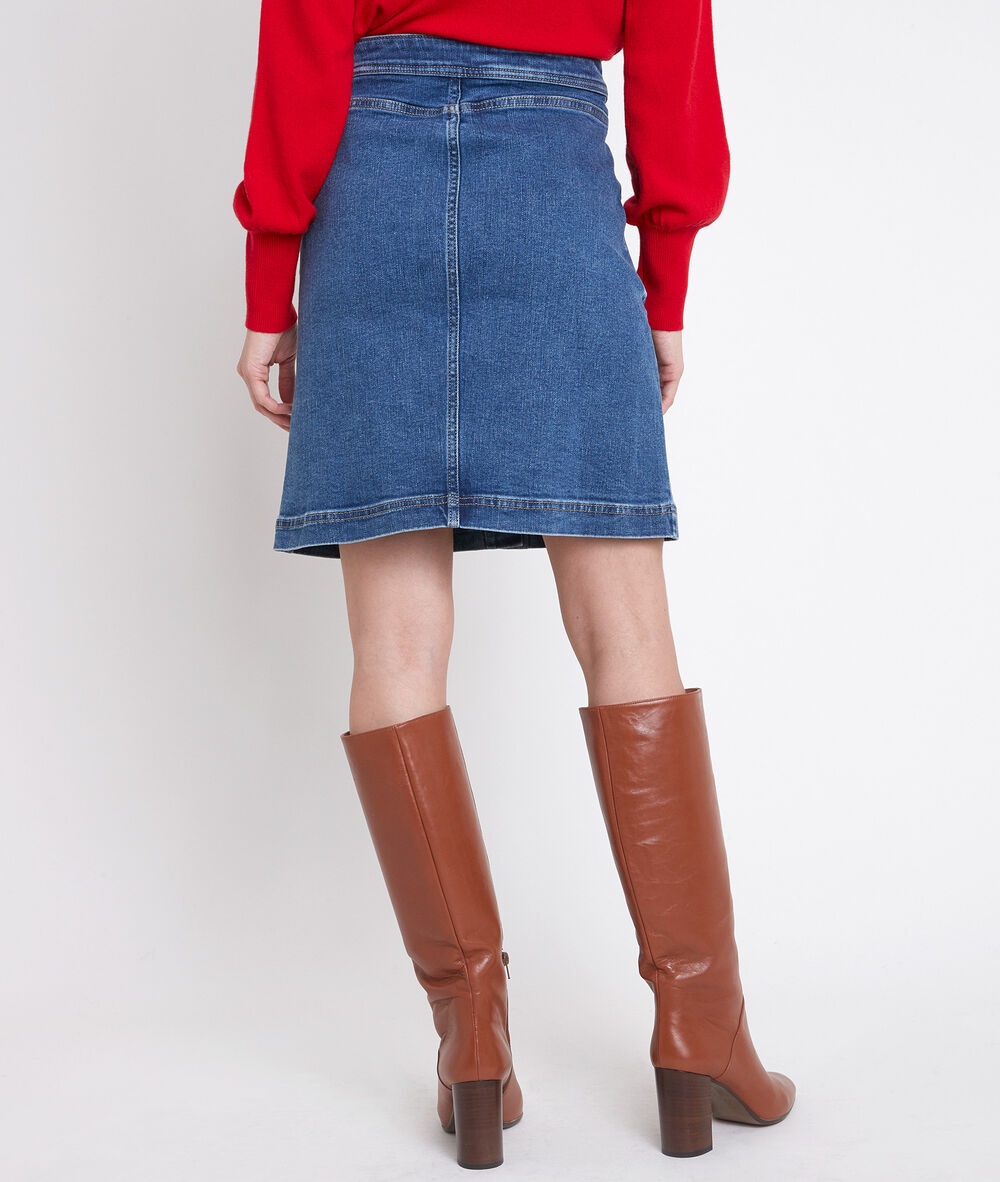 Ambre denim buttoned skirt denim brut.