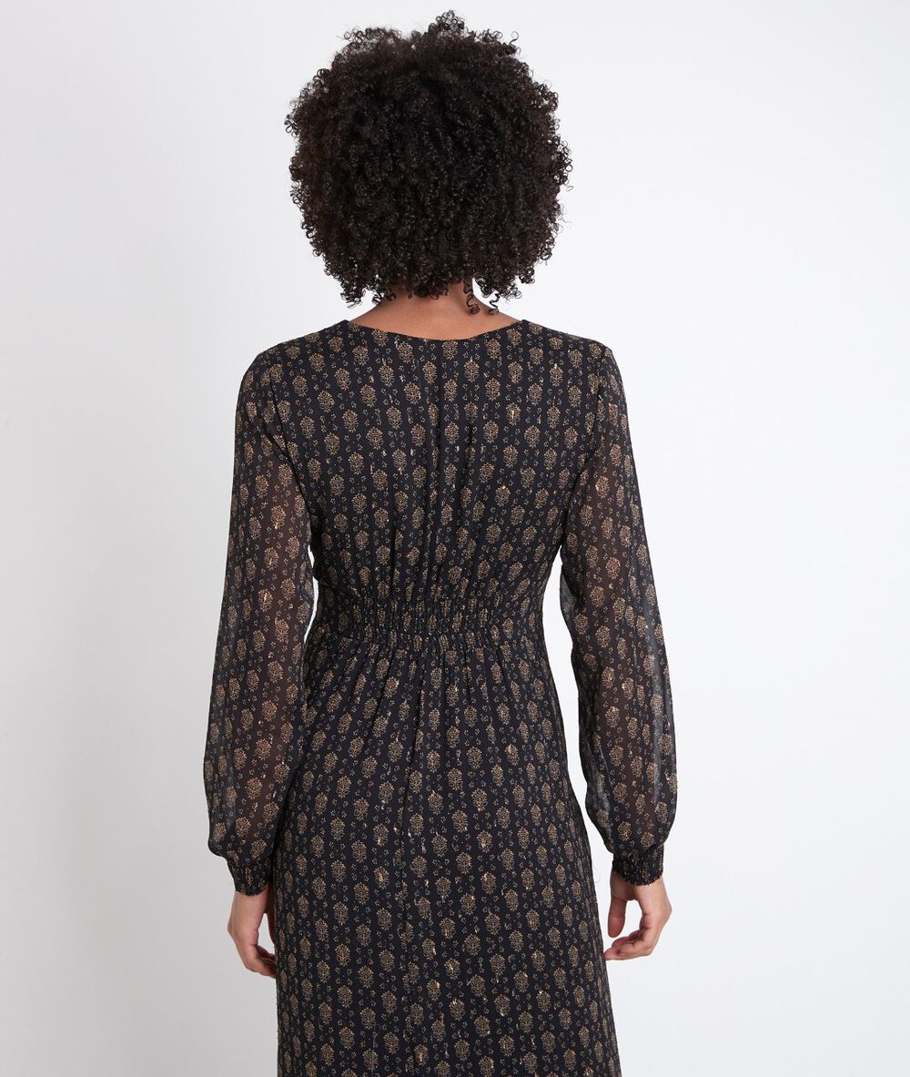 Ninon printed midi dress noir.