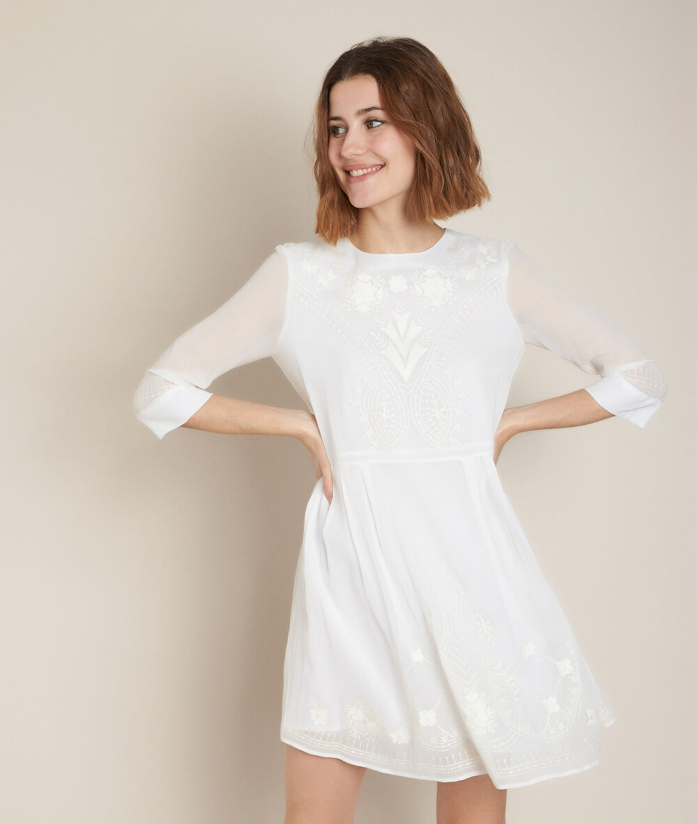 Celina embroidered dress ecru.