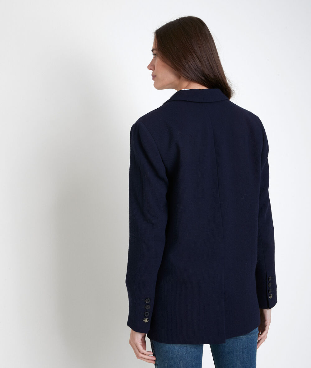 Thais navy seersucker jacket marine.