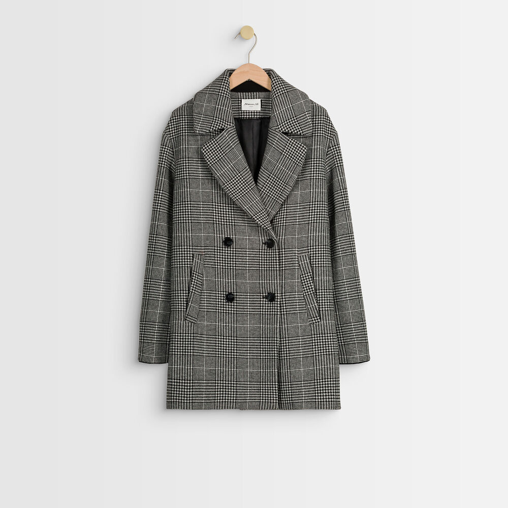 Oprah 3/4-length checked coat chine clair.