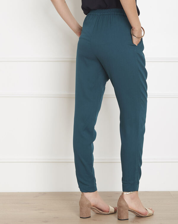 Gilly straight-legged fluid trousers dark teal.