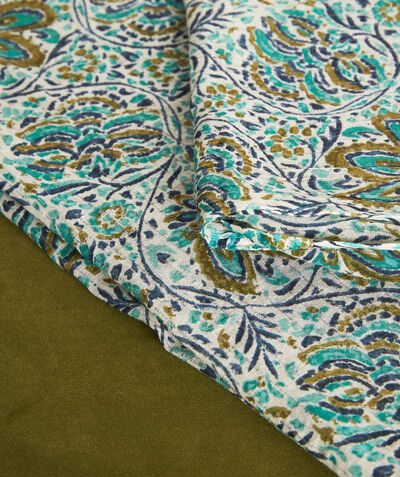 Telia blue cotton blend scarf with floral print PhotoZ | 1-2-3