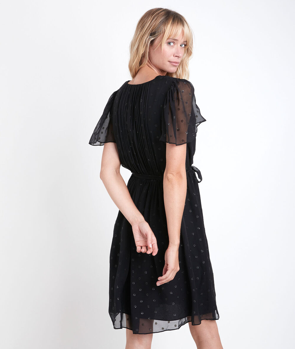 Charline silk lurex dress noir.