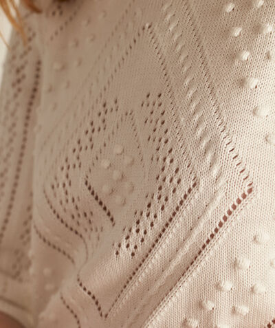 Pietra white organic cotton jumper with openwork PhotoZ | 1-2-3