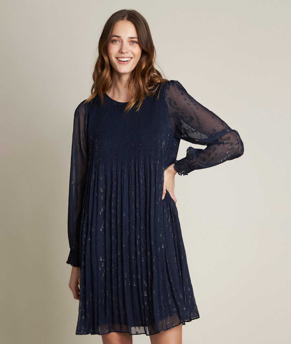 Coralia pleated lurex dress | 1-2-3 Coralia pleated lurex dress PhotoZ | 1-2-3
