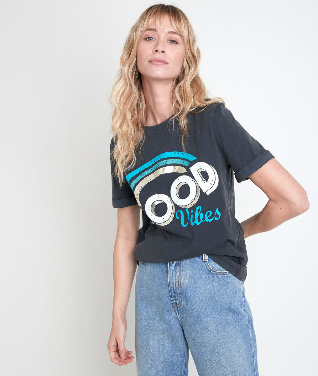 IROCK grey screen-print T-shirt | 1-2-3 IROCK grey screen-print T-shirt PhotoZ | 1-2-3