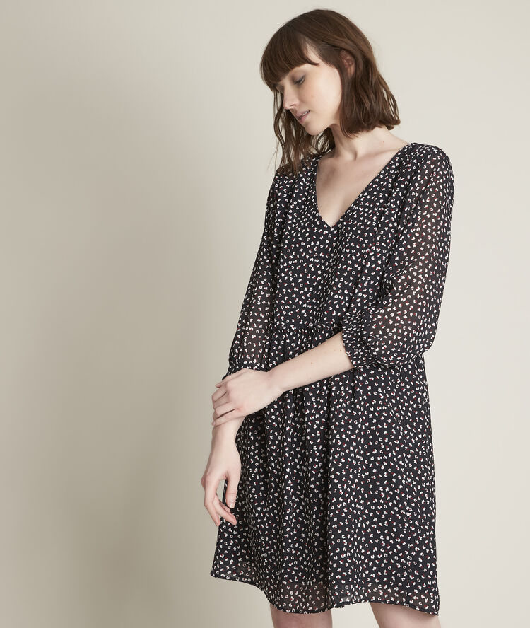 Clarisse short printed dress black.