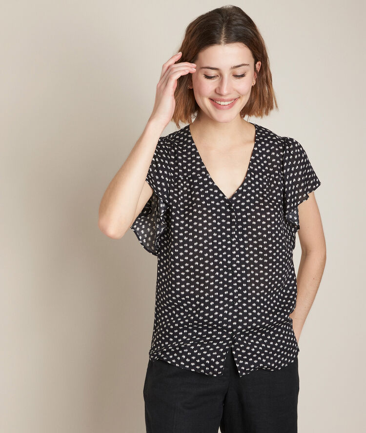 Elou printed blouse black.
