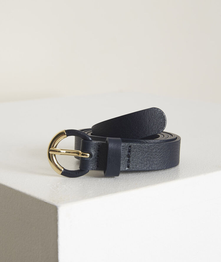 Pilar navy leather belt navy blue.