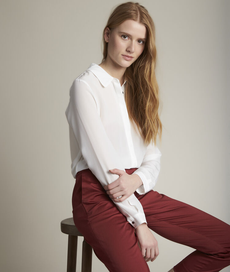 Maelle ecru silk shirt ecru.