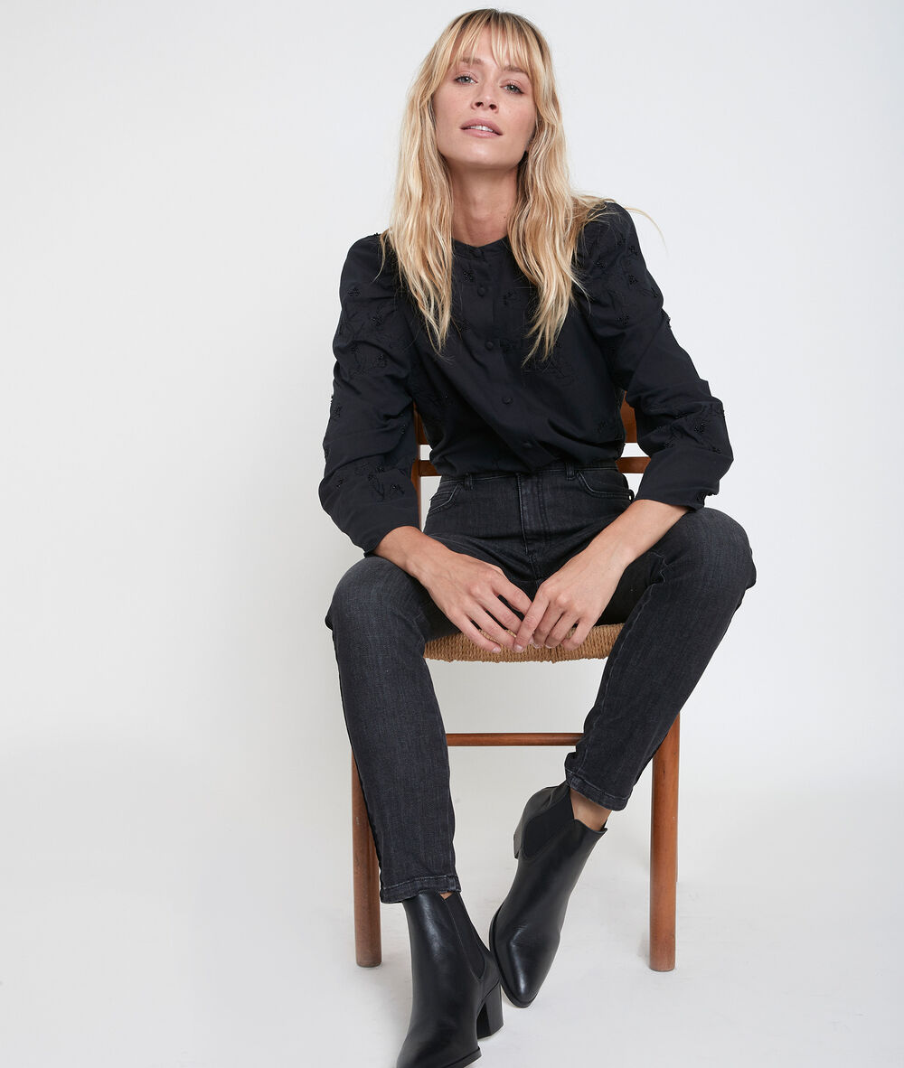 Jo embroidered blouse noir.