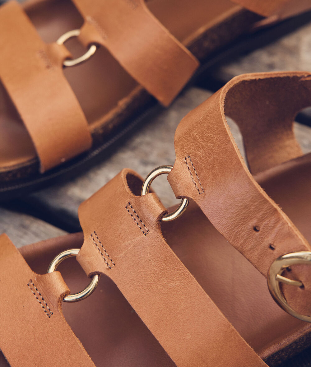 Thick camel leather Vanessa sandals PhotoZ | 1-2-3