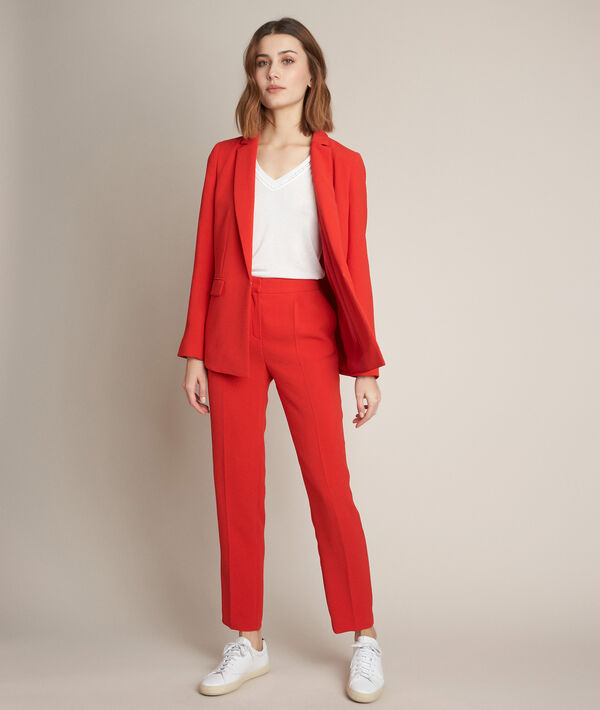 Isaure red crepe trousers | 1-2-3 Isaure red crepe trousers PhotoZ | 1-2-3