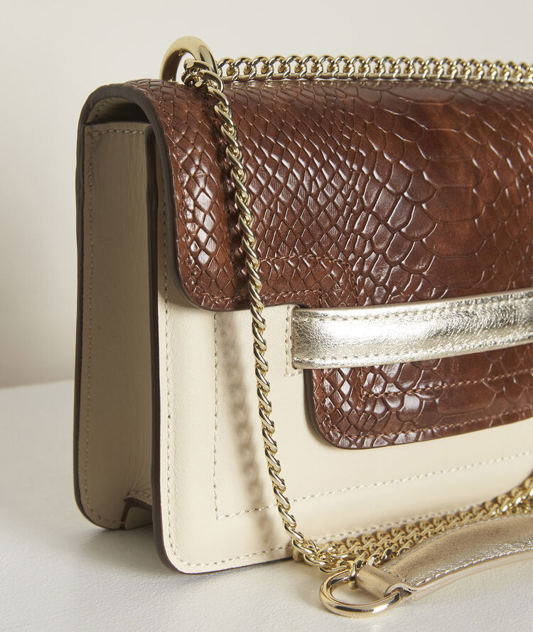 The mock croc leather mini 123 greige.