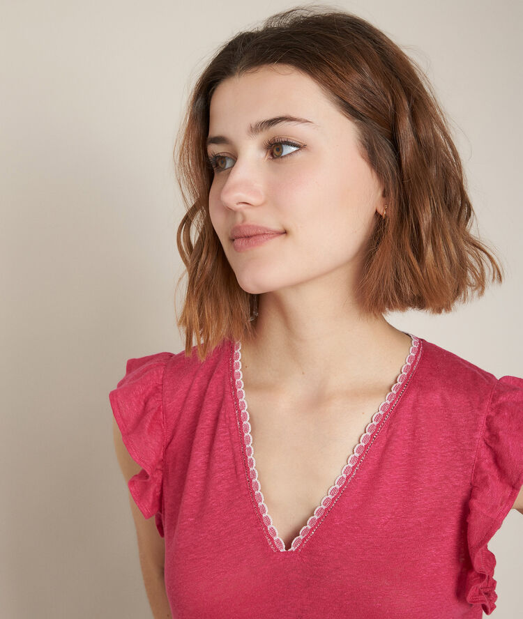 Rodeo linen top purple.