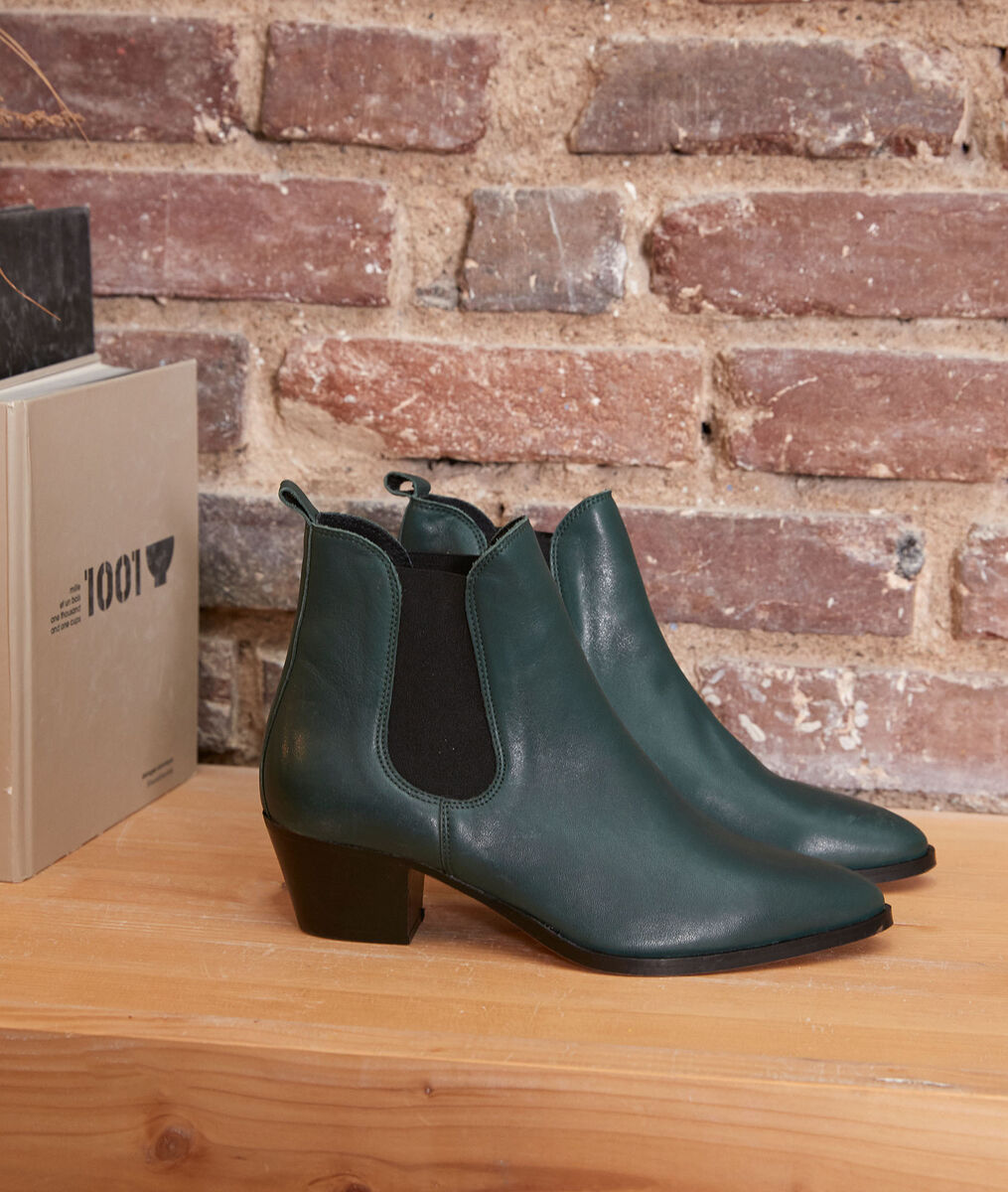 Vera emerald leather ankle boots | 1-2-3 Vera emerald leather ankle boots PhotoZ | 1-2-3