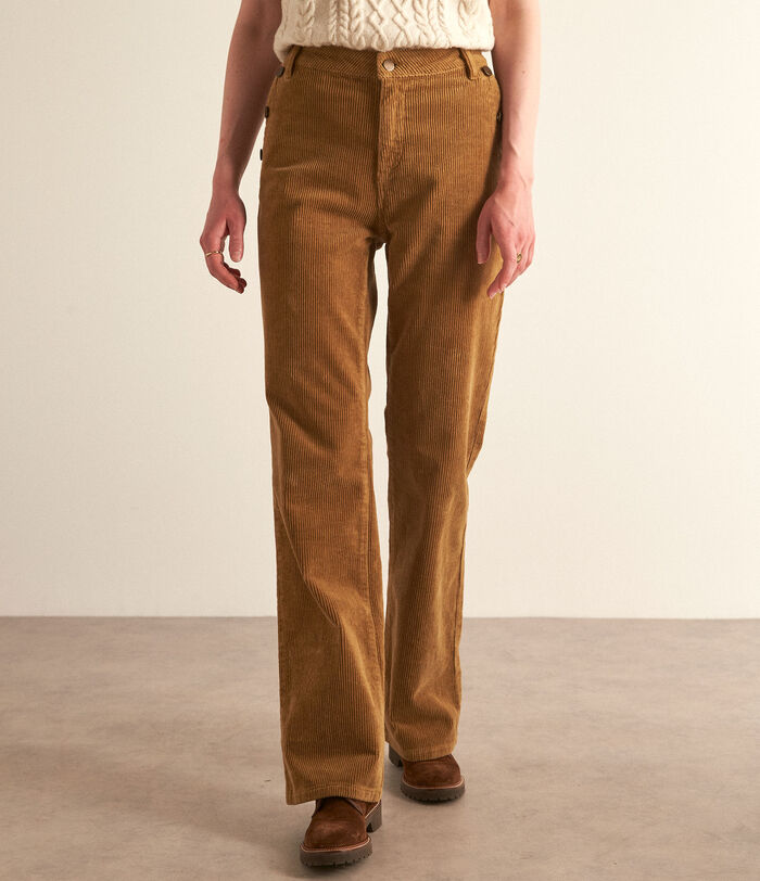 Ninon bronze corduroy flared trousers PhotoZ | 1-2-3
