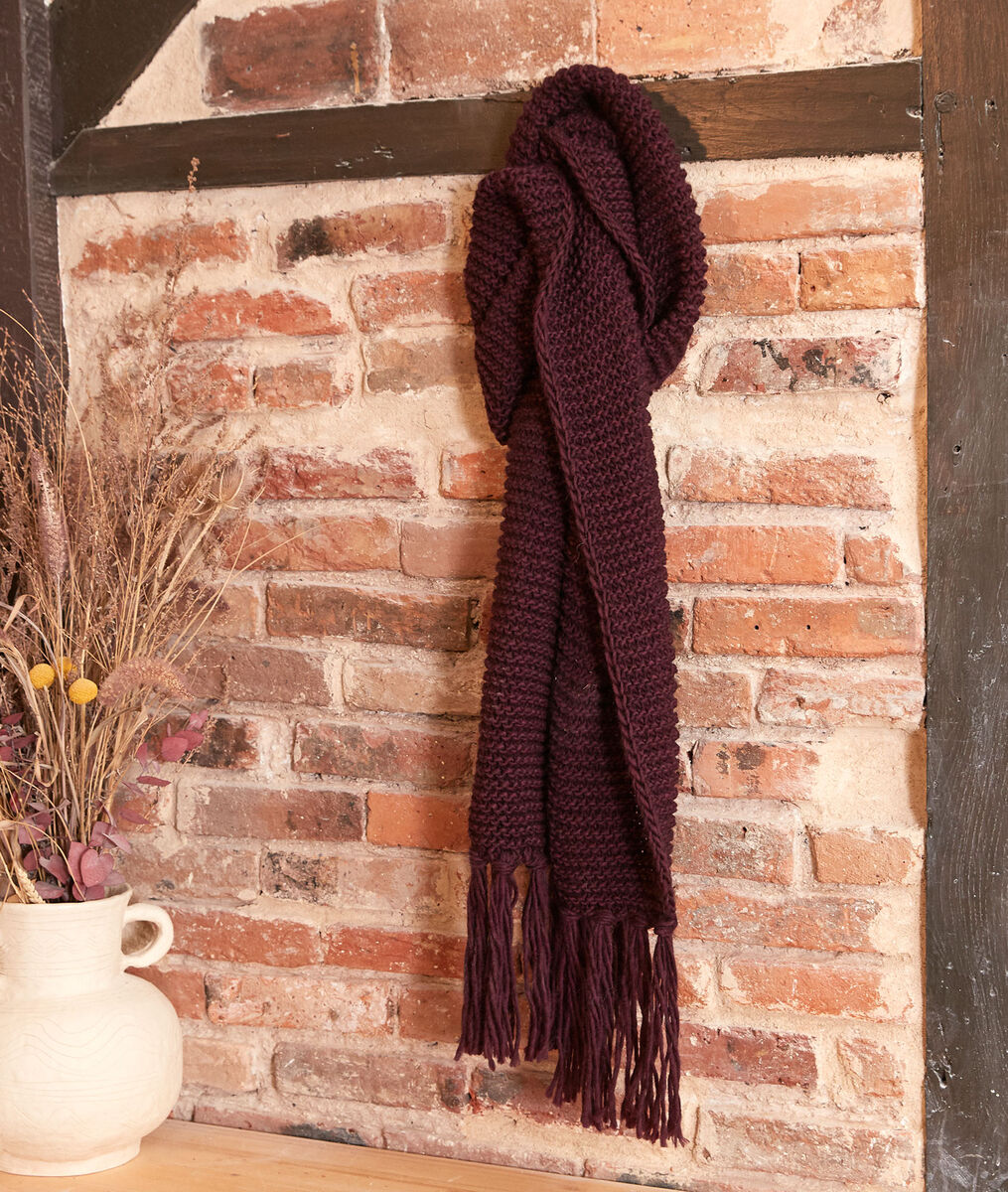 Haby fuchsia fringed scarf | 1-2-3 Haby fuchsia fringed scarf PhotoZ | 1-2-3