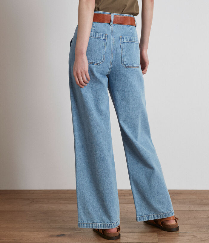 Selyna pure bleached cotton wide-leg jeans. PhotoZ | 1-2-3