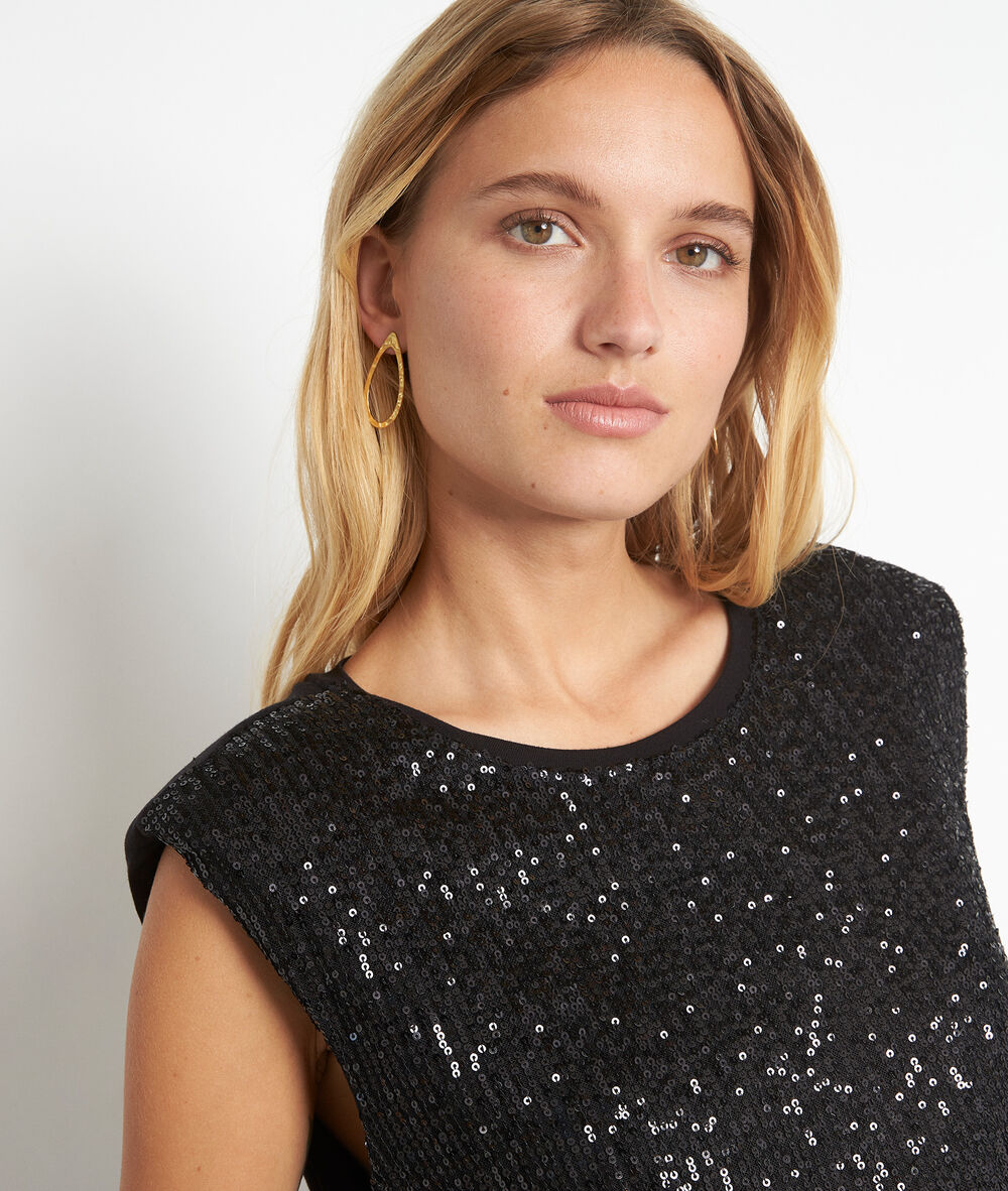 Dolga sequin top noir.