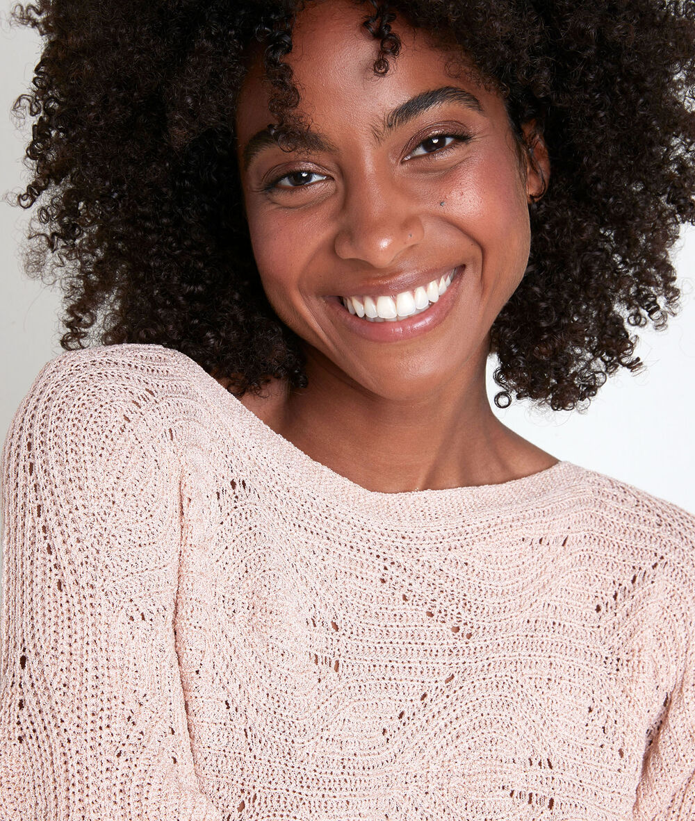 Amy pink openwork jumper peche.