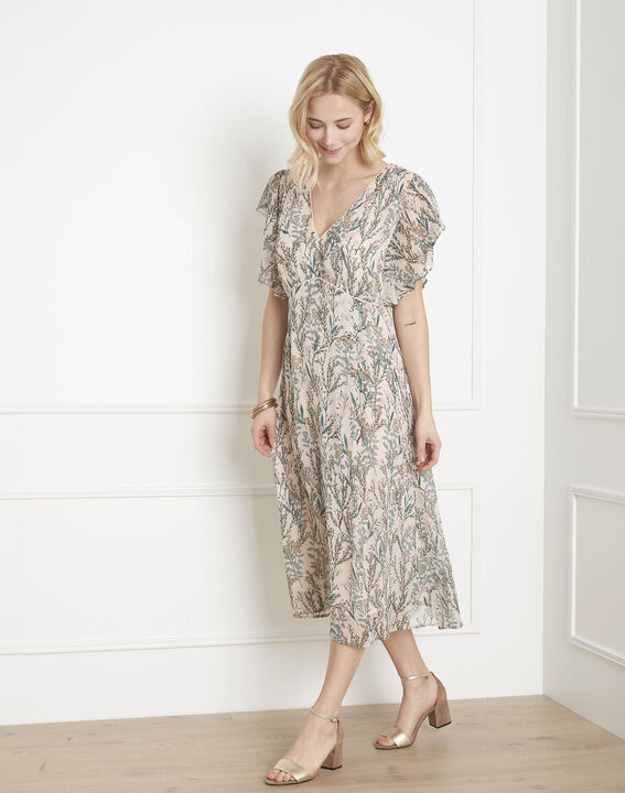 Ludo ecru floral print dress | 1-2-3 Ludo ecru floral print dress PhotoZ | 1-2-3