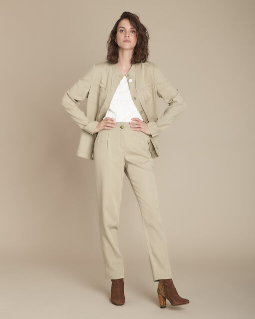 Charlotte ecru ribbed T-shirt with lurex detailing (2) - Maison 123