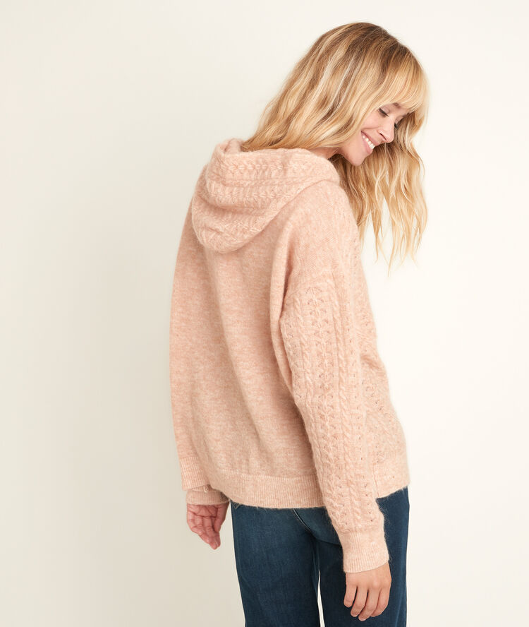 Raquel hooded pullover in blotting paper hue buvard.