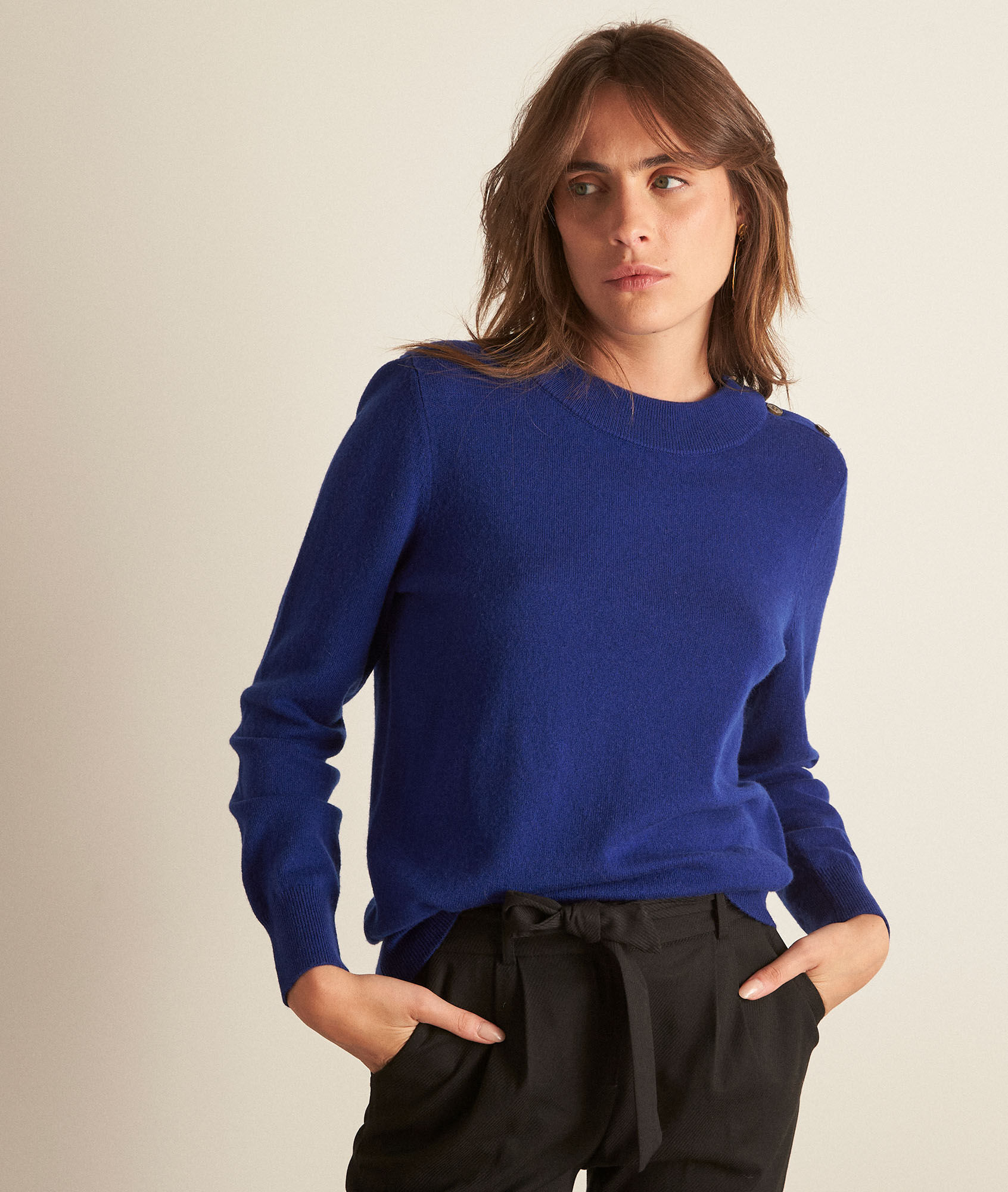 royal blue cashmere sweater womens