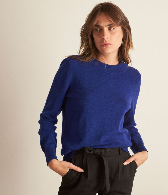 Bixente royal blue responsible wool and cashmere pullover PhotoZ | 1-2-3